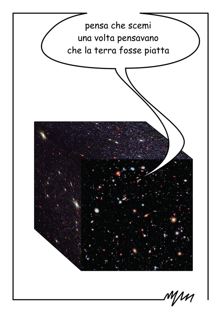 Marco Valerio Masci, Universo, ‎ 2015 Tecnica: digitale raster e vettoriale  Note: rielaborazione digitale di una vignetta del 1991, immagine “Hubble Deep Field (HDF)”